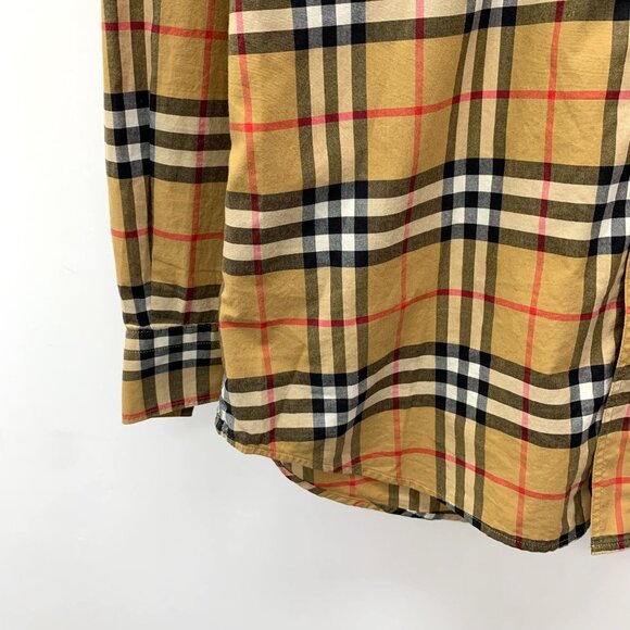 CM0438 Burberry Beige Nova Check Long Sleeve Button-Up Shirt - Picture 4 of 7